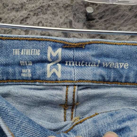 Mutual Weave Jeans Mens 60X30 Light Blue The Athletic Flex Stretch Denim - Picture 2 of 12